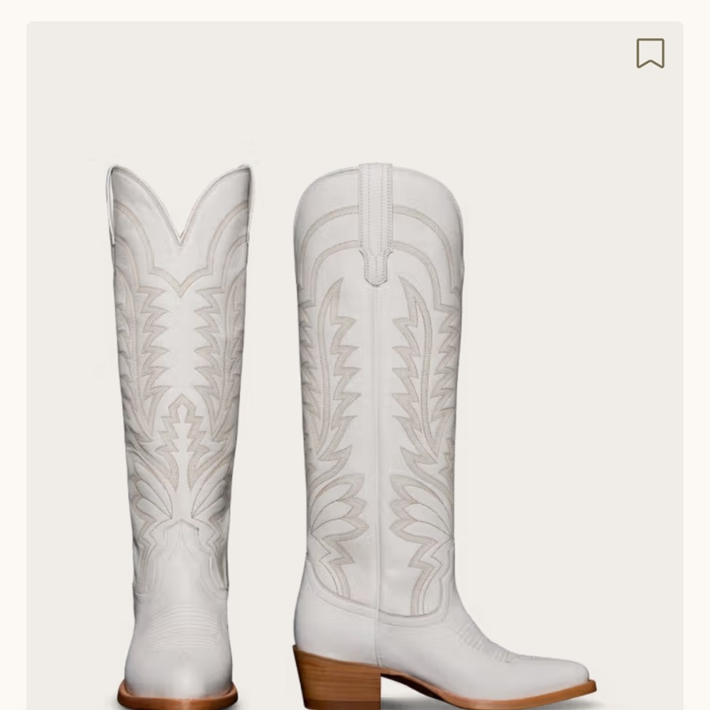 Tecovas Ivory Heeled Boots